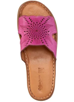 Outlet Gemini Pantolette aus Nappaleder mit Perforation Damen Pantoletten