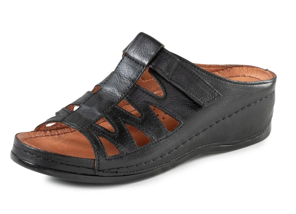 New Gemini Pantolette aus teilweise schattiertem Rind-Nappaleder Damen Pantoletten