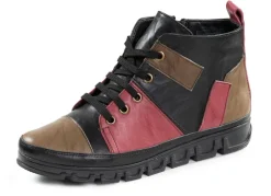 Gemini Schnür-Bootie mit Knitter-Struktur Damen Stiefel & Stiefeletten