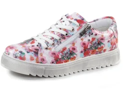 Best Gemini Schnür-Sneaker aus beschichtetem, floral bedrucktem Nappaleder Damen Sneaker & Sportschuhe|Schnürschuhe
