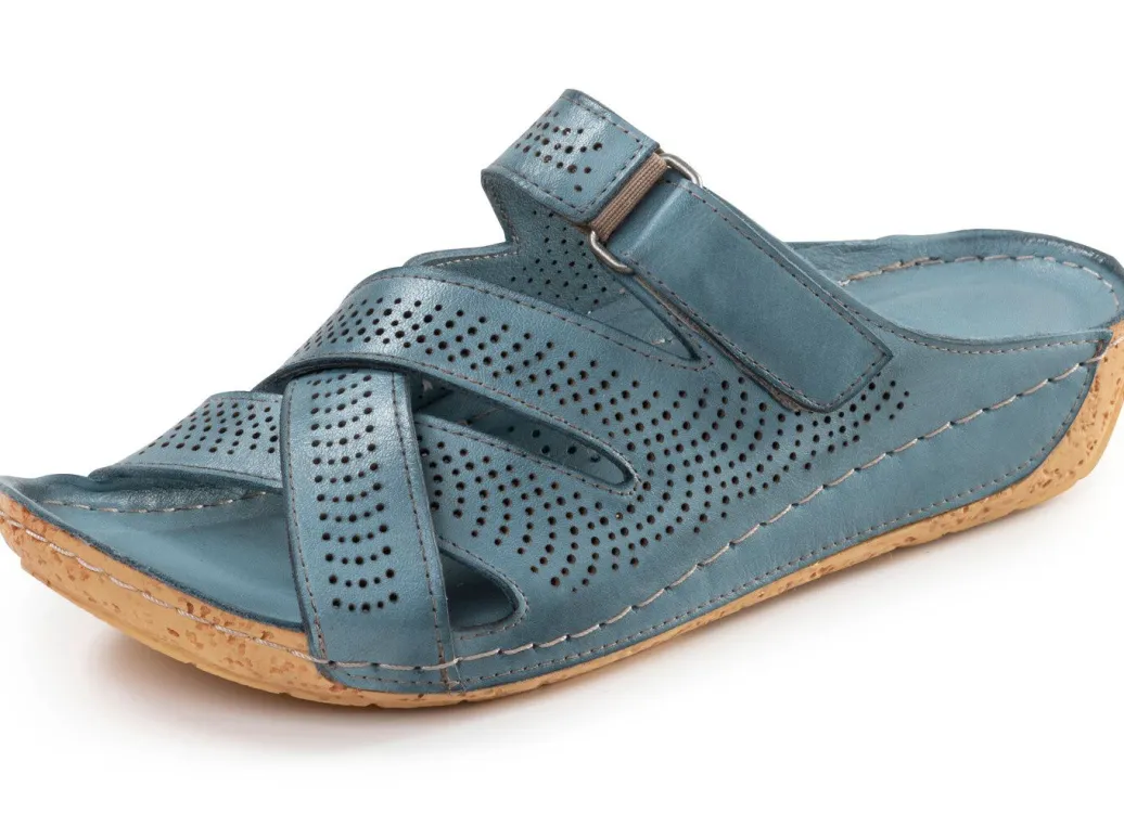 Gemini, sommerliche Damen-Pantoletten, Weite G, aus Leder Damen Sandalen