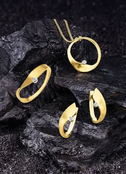 Geschmackvoller Klappcreolen in Bicolor Damen Ohrschmuck