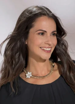 Sale farbene Halskette mit Blüte Damen Modeschmuck|Halsketten
