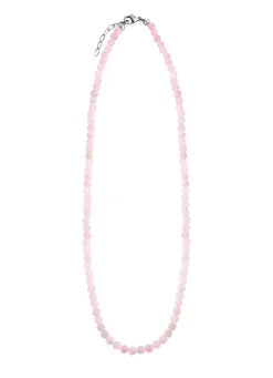 Outlet Halskette mit echtem Rosenquarz Damen Halsketten