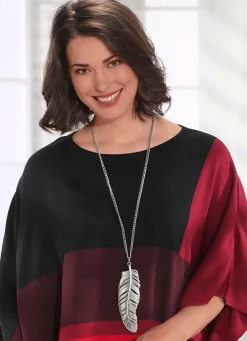 New Halskette mit Feder-Anhänger Damen Modeschmuck|Halsketten