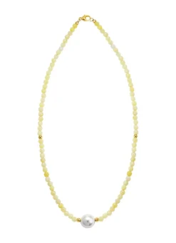 Outlet Halskette mit Perlenschimmer und Edelsteinglanz Damen Halsketten