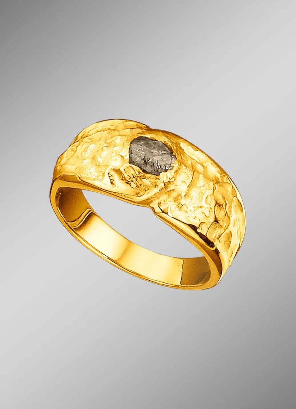 New Handgearbeiteter Partnerring mit Roh-Diamant Damen Ringe|Ringe