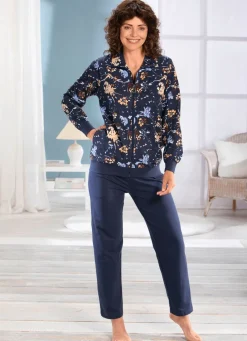 Damen Mona Freizeitanzüge<Hausanzug mit Blumen-Blätter-Druck