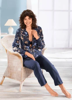 Damen Mona Freizeitanzüge<Hausanzug mit Blumen-Blätter-Druck