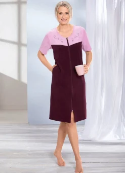 Damen Mona Hauskleider<Hauskleid mit Schmucksteinzier