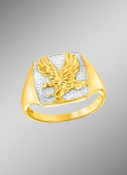 Herrenring Adler mit 3 Diamanten Herren Ringe