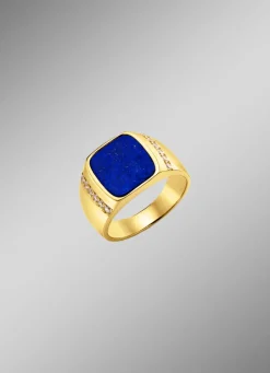 Outlet Herrenring mit Lapislazuli und Zirkonia Herren Ringe