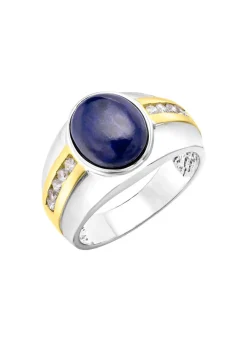 Discount Herrenring mit Lapislazuli und Zirkonia Herren Ringe