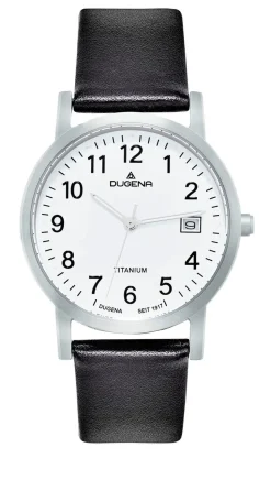 New Herrenuhr mit Titangehäuse und Lederband Herren Quarzuhren