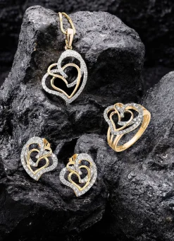 Damen Mona Ohrschmuck<Herz-Ohrstecker mit 68 Diamanten