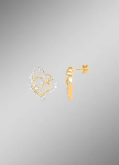Damen Mona Ohrschmuck<Herz-Ohrstecker mit 68 Diamanten