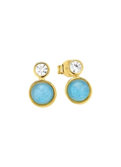 Online Himmlische Eleganz: Ohrstecker mit echten blauen Chalcedonen Damen Ohrschmuck