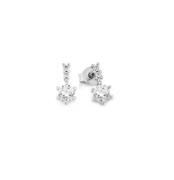 Outlet Hochglänzende Ohrstecker mit synth. Zirkonia Damen Ohrschmuck