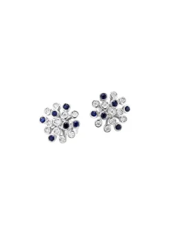 Damen Mona Ohrschmuck<Hochwertige Ohrstecker mit Safir und Brillanten