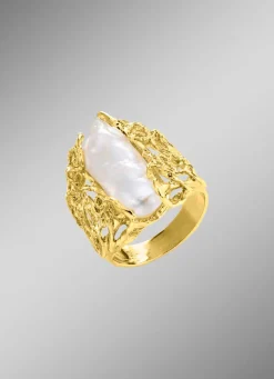 Clearance Hochwertiger Damenring mit Keshi-Perle Damen Ringe