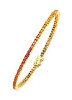Best Hochwertiges Armband mit echten Safiren in Multicolor Damen Armbänder