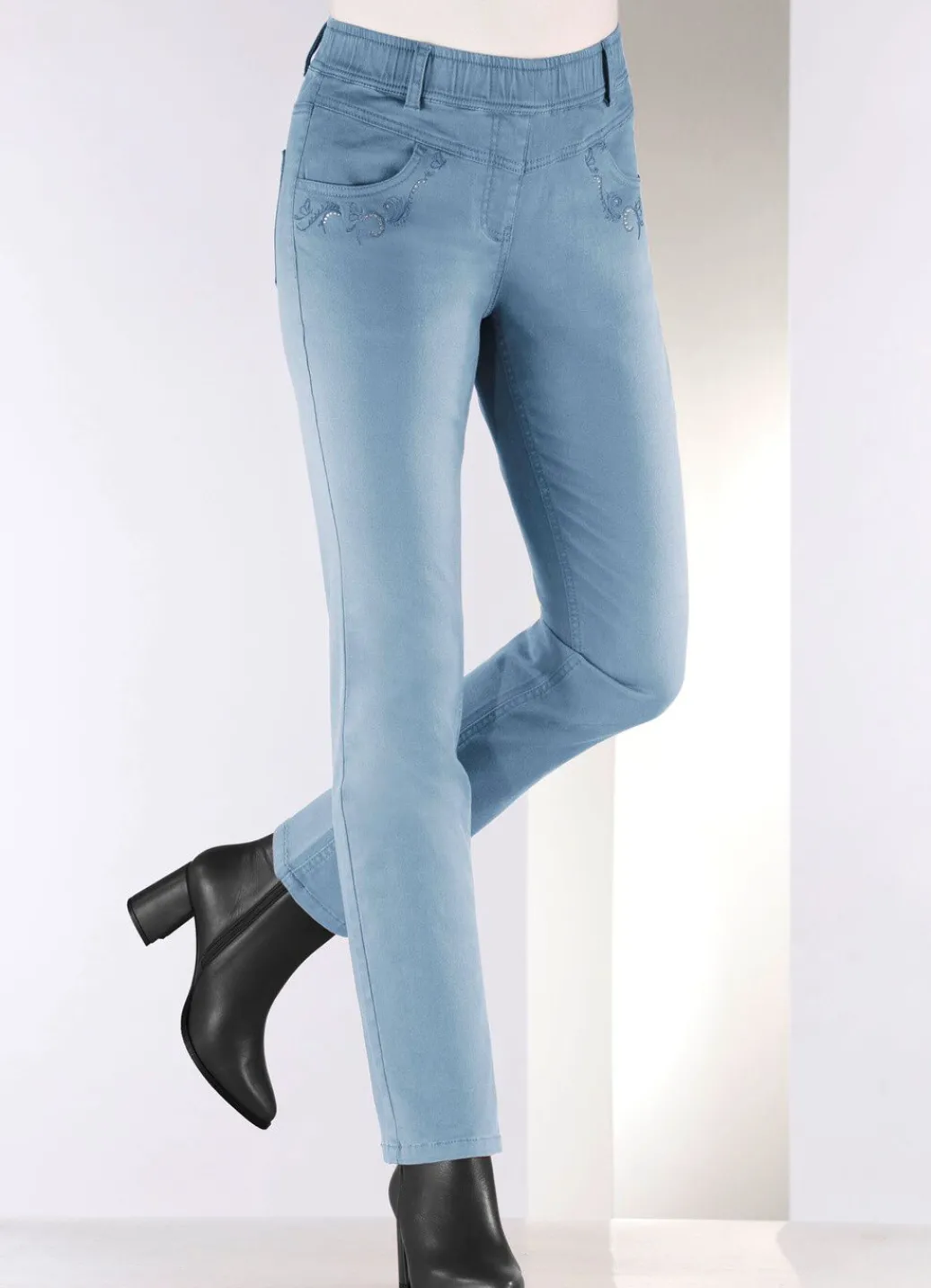 Damen Mona Schlupfhosen|Lange Hosen<Hose mit funkelnden Glitzersteinchen
