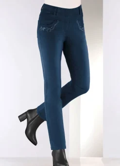 Damen Mona Schlupfhosen|Lange Hosen<Hose mit funkelnden Glitzersteinchen