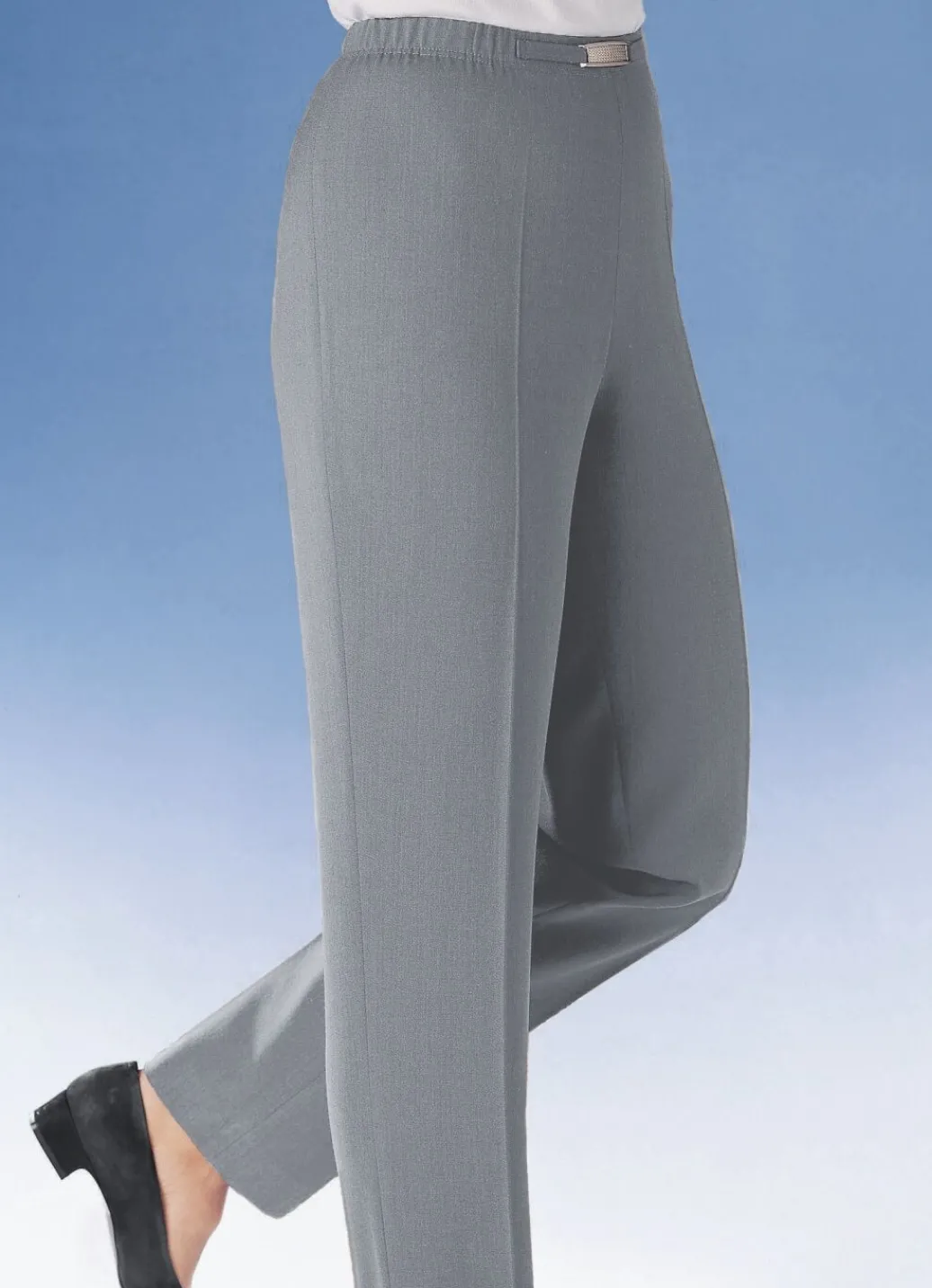 Damen Mona Schlupfhosen|Lange Hosen<Hose mit Metallzier am Bund in 8 Farben