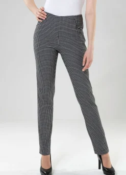 Damen Mona Schlupfhosen|Lange Hosen<Hose mit trendiger Hahnentritt-Dessinerung