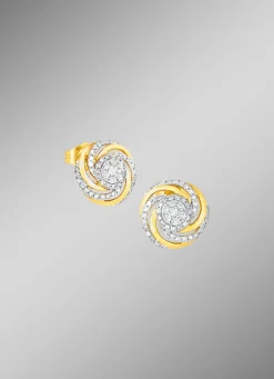 Hot Interessante Ohrstecker mit 14 Brillanten und 90 Diamanten Damen Ohrschmuck