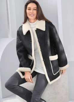 Damen Mona Lederimitatjacken<Jacke aus Veloursleder-Imitat
