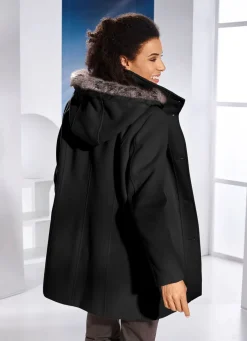 Damen Mona Wolljacken<Jacke mit abnehmbarem Kubstpelz-Besatz
