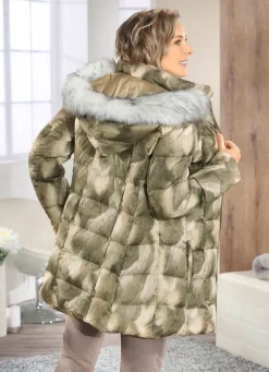 Damen Mona Winterjacken<Jacke mit Dessin in Kunstpelz-Optik