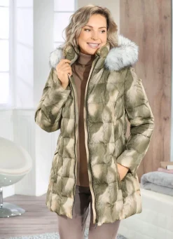 Damen Mona Winterjacken<Jacke mit Dessin in Kunstpelz-Optik