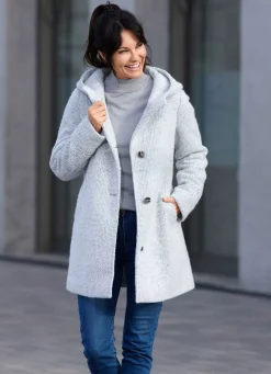 Damen Mona Wolljacken<Jacke mit fester Kapuze