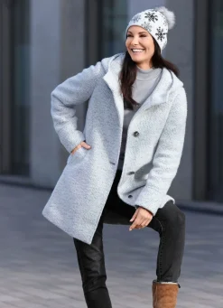 Damen Mona Wolljacken<Jacke mit fester Kapuze