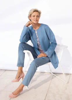 Damen Mona Lederimitatjacken<Jacke mit offener Kantenverarbeitung