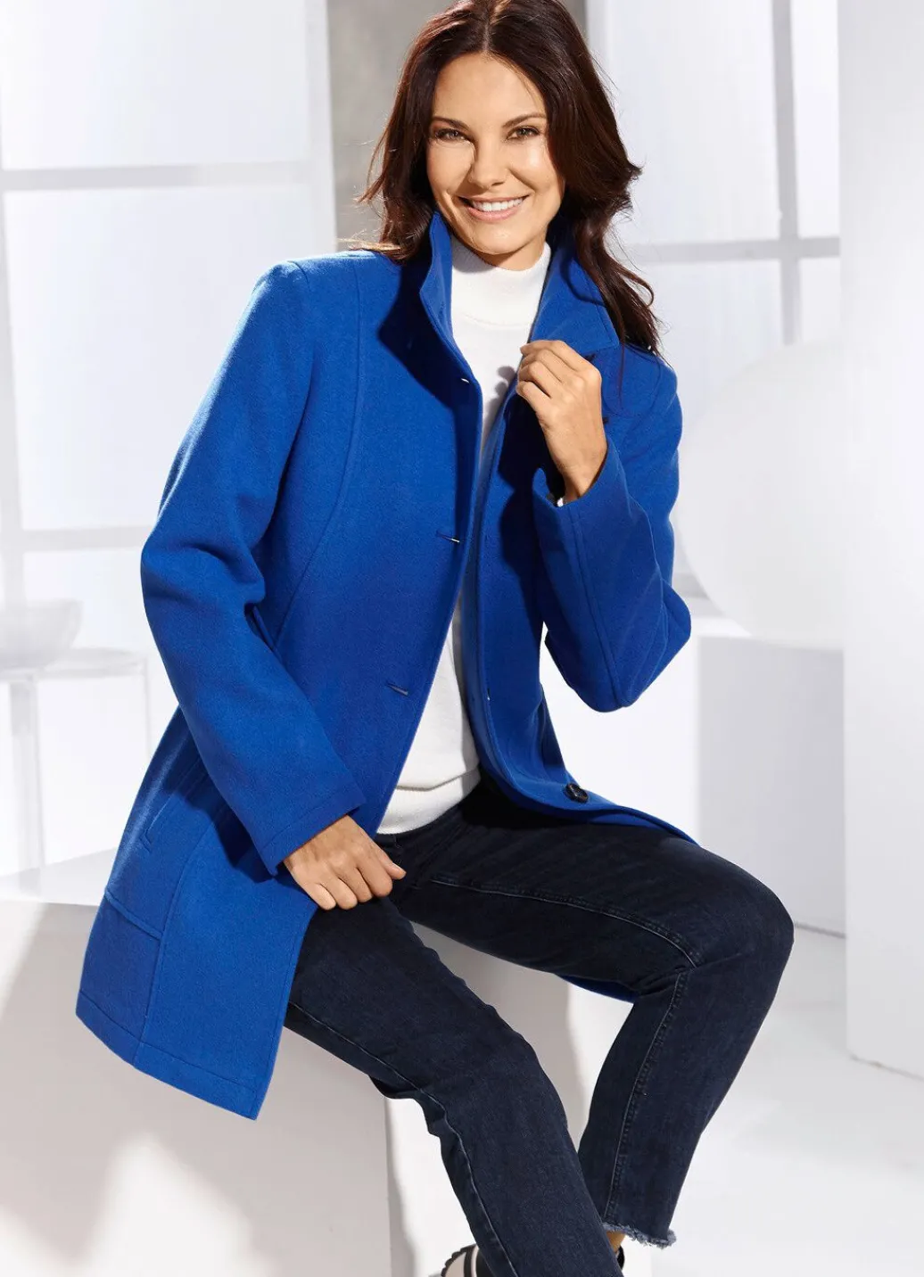 Damen Mona Wolljacken<Jacke mit Schubtaschen