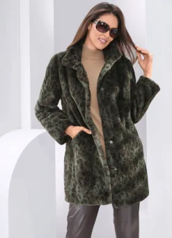 Damen Mona Kunstpelzjacken<Jacke mit trendgenauem Raubtierfell-Dessin