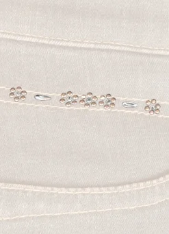 Damen Mona Lange Hosen|Jeans<Jeans mit dezenter Strasszier