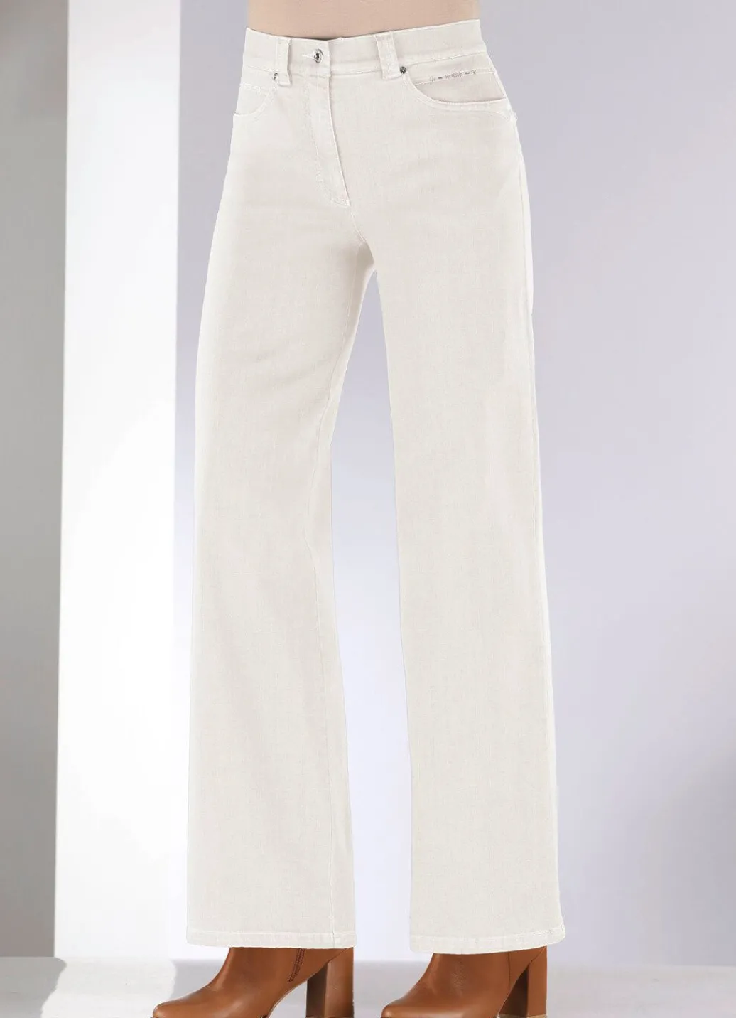 Damen Mona Lange Hosen|Jeans<Jeans mit dezenter Strasszier