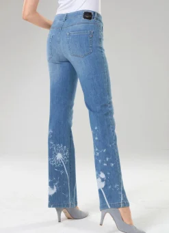 Damen Mona Lange Hosen|Jeans<Jeans mit floralem Druck