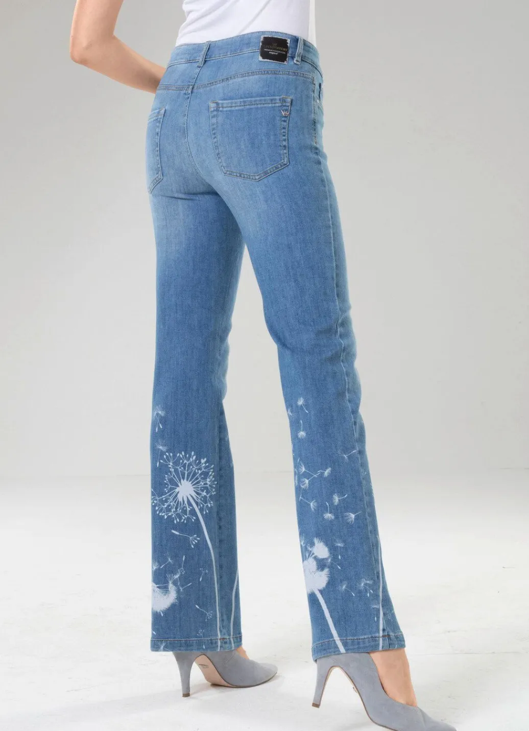 Damen Mona Lange Hosen|Jeans<Jeans mit floralem Druck