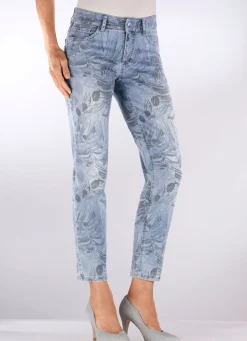 Damen Mona Lange Hosen|Jeans<Jeans mit floralem Druck