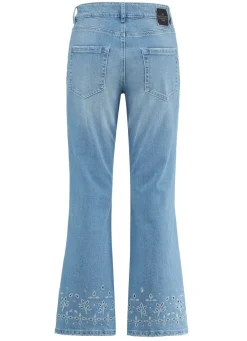 Damen Mona Lange Hosen|Jeans<Jeans mit floraler Lochstickerei