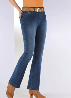 Damen Mona Jeans|Lange Hosen<Jeans mit leicht ausgestellter Beinweite