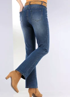 Damen Mona Jeans|Lange Hosen<Jeans mit leicht ausgestellter Beinweite