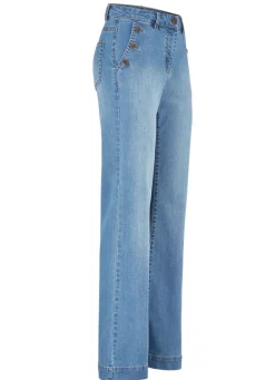 Damen Mona Lange Hosen|Jeans<Jeans mit trendigen Zierknöpfen