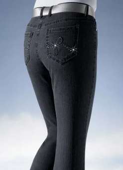 Damen Mona Lange Hosen|Jeans<Jeans verziert mit funkelnden Strasssteinen