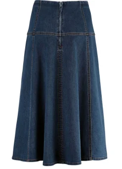 Damen Mona Röcke<Jeans-Rock mit kontrastfarbenen Teilungsnähten